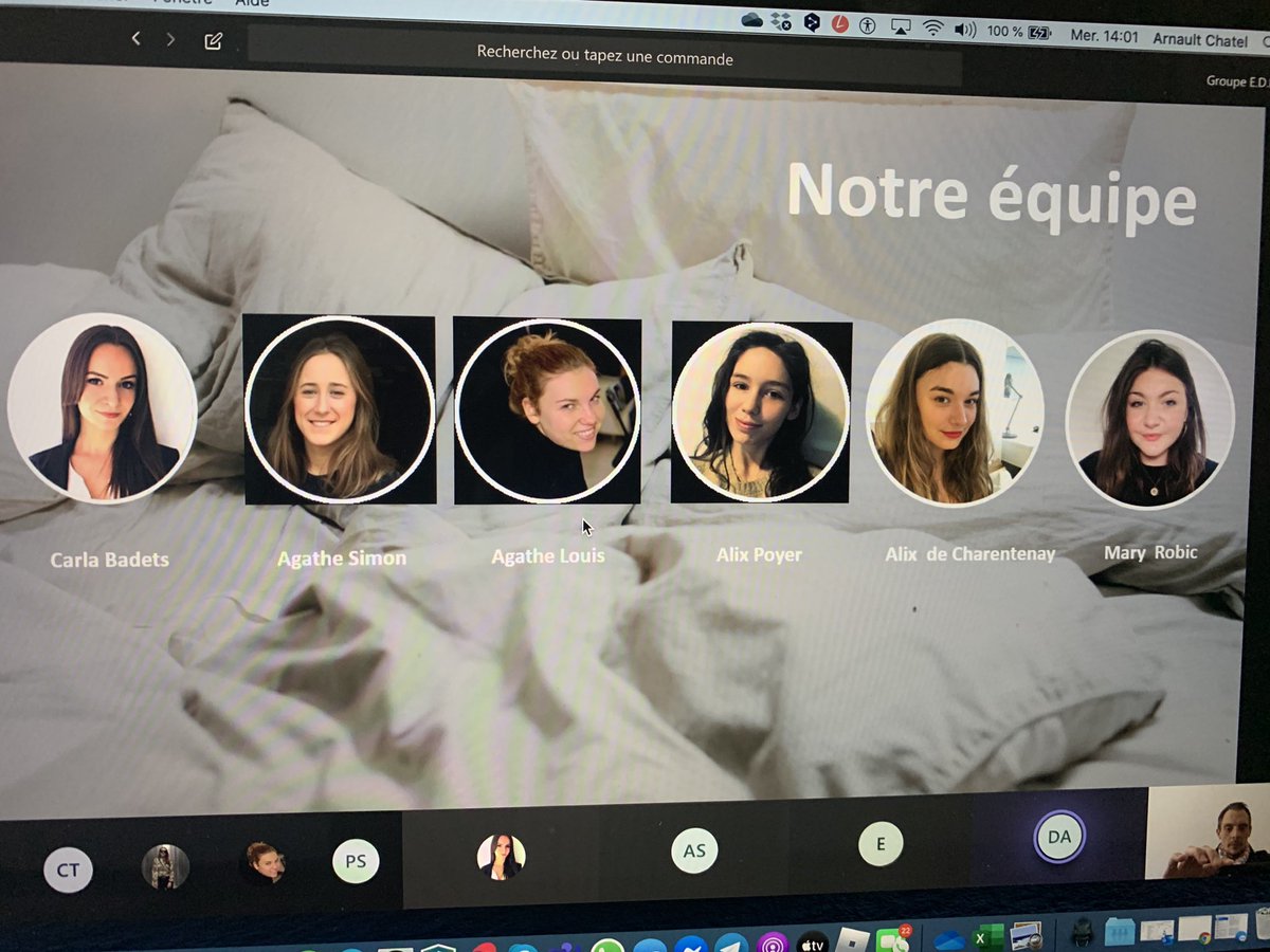 ArnaultChatel's tweet photo. On démarre la masterclass sur la transformation digitale du sommeille par la team @MBADMB PT2 

Follow #sleeptech #mbadmb

#onalapatate #teams #efapathome #RestezChezVous https://t.co/bbtPek7Dj6