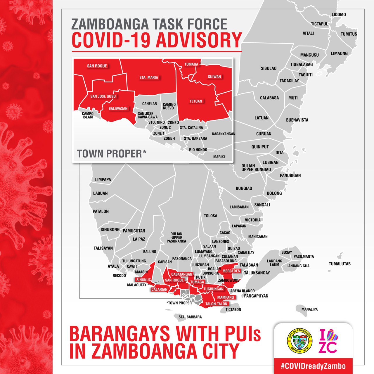 Mercedes Zamboanga City Map Zambocitygovt On Twitter: "Covid-19 Pui Mapping: Barangays In Zamboanga City  With Reported Puis Under Strict Observation By The Doh & Tf Covid-19:  Baliwasan Cabatangan Guiwan Mampang Mercedes San Jose Gusu San Roque