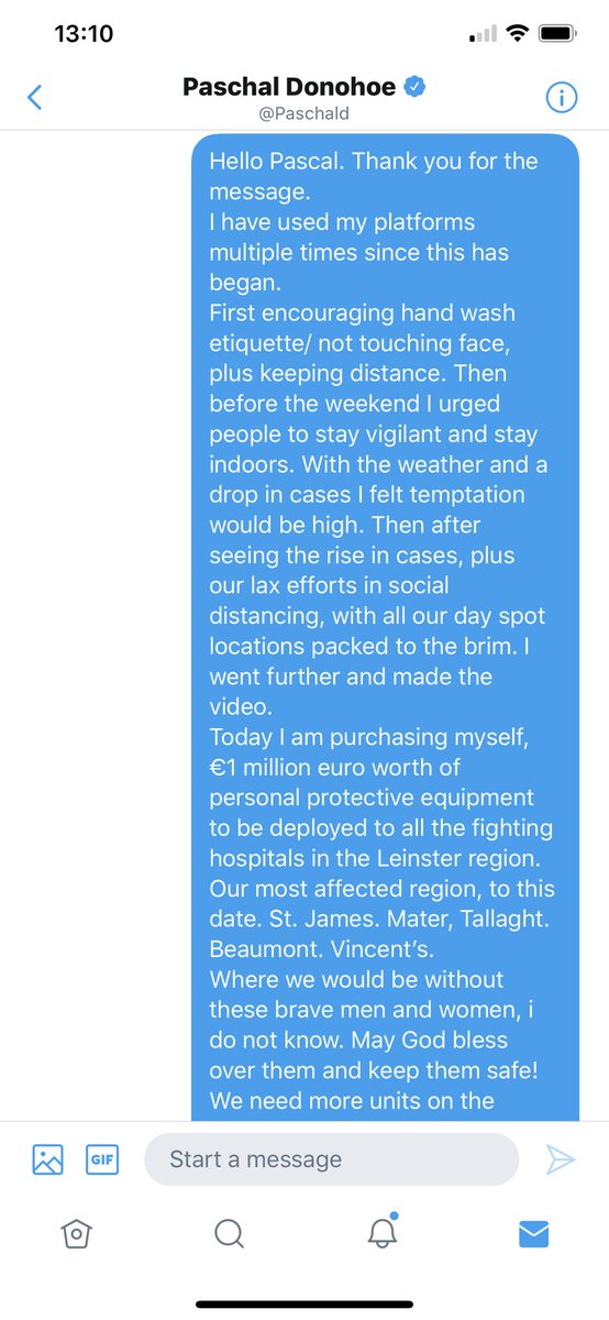 TheNotoriousMMA's tweet photo. Thank you sincerely for your message, Minister Paschal Donohoe. 
Here is my reply. https://t.co/0NcnVgrKaA