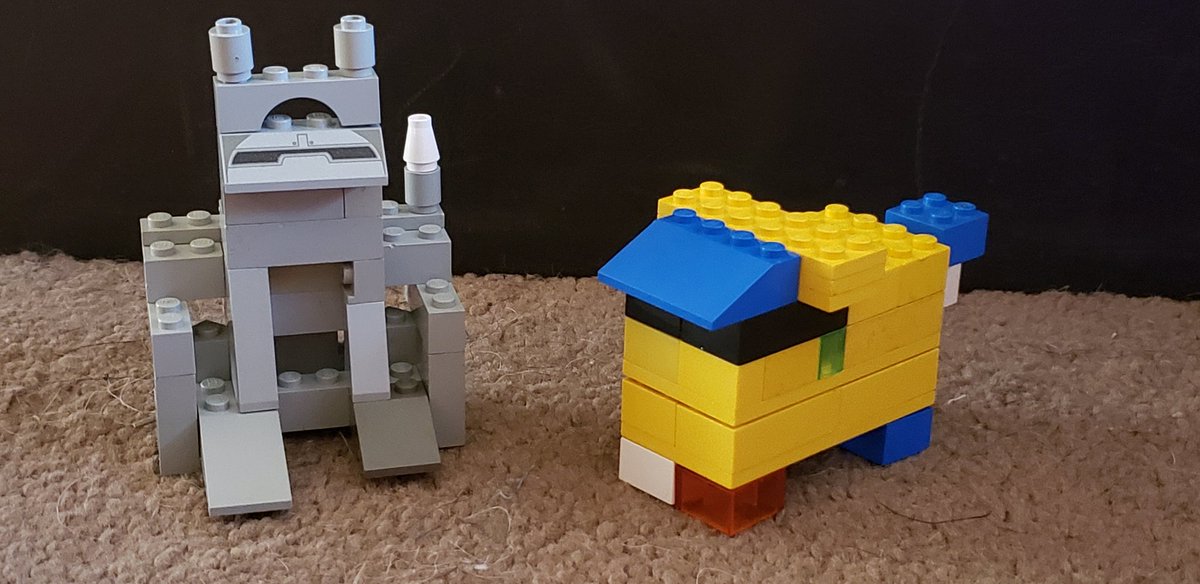 Lynnor6's tweet photo. Lego challenge for 3/25 Kaleb and I each built a cat. #LEGO #BuildTogether https://t.co/m9dcyKsdU9