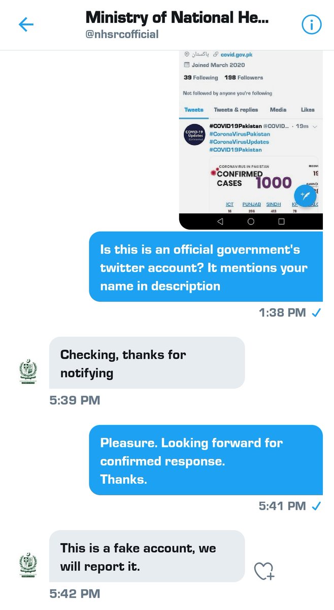 kar_check's tweet photo. #FactCheck
We helped @nhsrcofficial to debunk a fake account.
@dw_akademie
@BBCUrdu
@thomfound
#coronavirus
#CoronaAlert https://t.co/vuz4VhGQAt