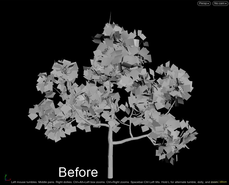 大翔士 ちなみに木の作成もhoudini Labsのquick Basic Treeをベースに中身をいじって 葉っぱ は全部megascansのアトラステクスチャから立体にしたものに差し替えてる 画像を見てもらうと分かるけど デフォルトだと特に上から見た時のシルエットが平面的