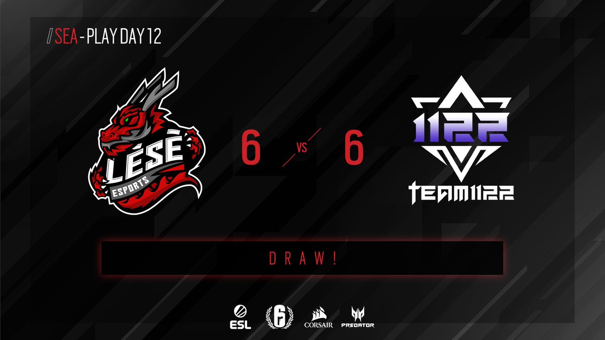 ESLRainbowSix's tweet photo. Heartbreaking results for @LeseEsports as they couldn't maintain the lead against #Team1122, and we have ourselves the second draw of the night!
The second series will begin shortly
📺 https://t.co/5uJKjIETQh https://t.co/uhMU41qYOa