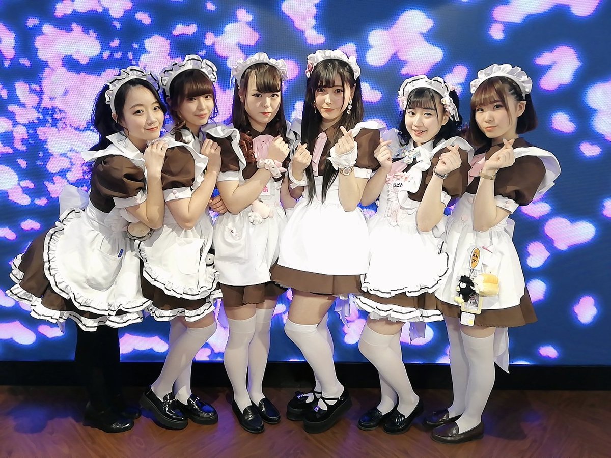 メイドカフェ あっとほぉーむカフェ No Twitter ほぉ むカフェ大阪本店1階 本日もご帰宅ありがとうございました ラスト組 ぱにょり ゆむ ゆうあ 新人メイドちゃんずぅ うどん ぱん