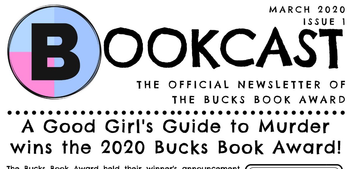 bucksbookaward's tweet image. Please take a look at our website which has just been updated to include a link to the first issue of the BBA newsletter, BOOKCAST. It includes a Q&amp;amp;A with author C.G. Drews @PaperFury and a student review of BBA2020 with @KarlNova 
bucksbookaward.org.uk