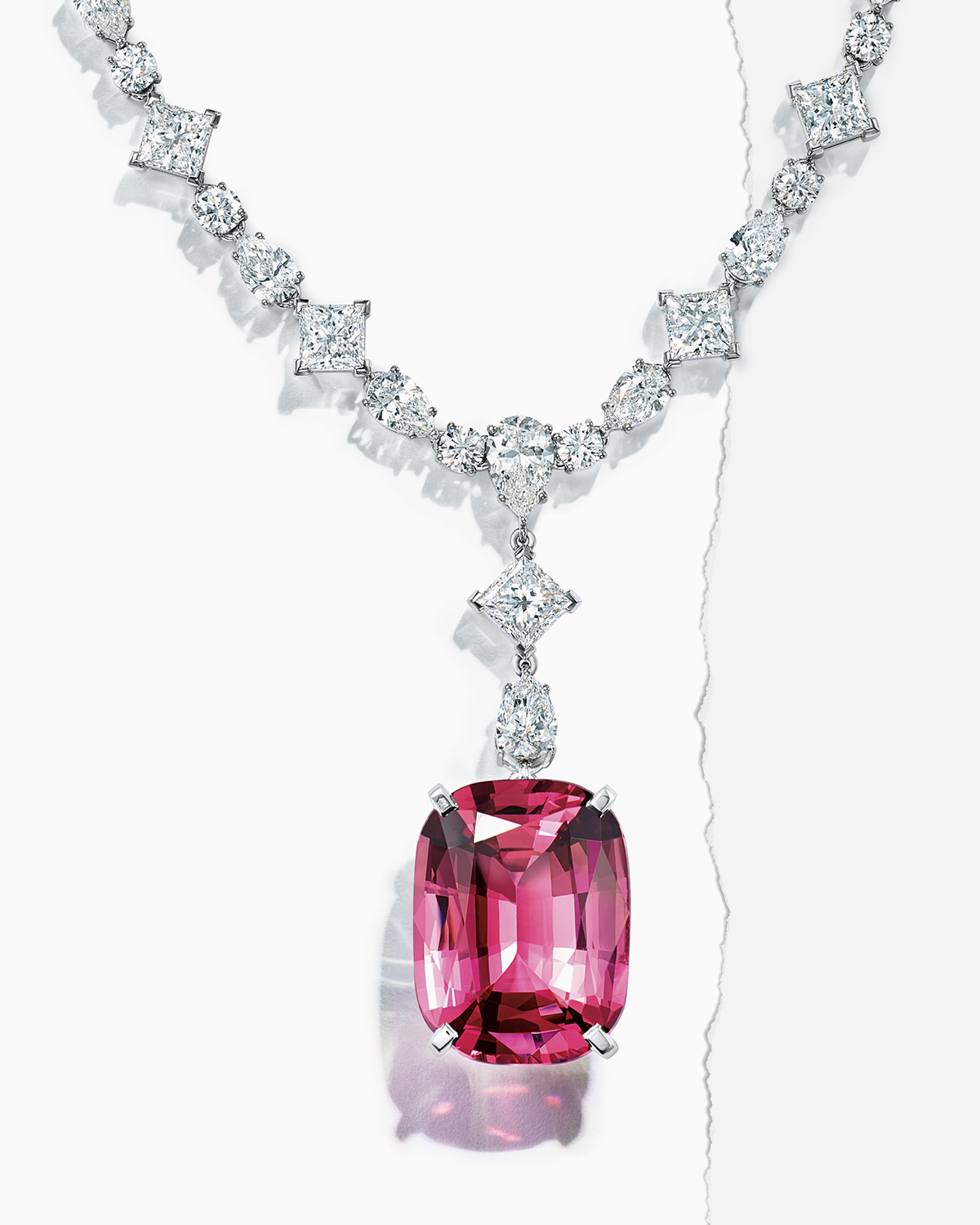 Tiffany & Co. on X: Designed by Chief Artistic Officer #ReedKrakoff for  the Extraordinary Tiffany: High Jewelry Collection Spring 2020, this  necklace features a cushion-cut pink spinel pendant of over 20 carats