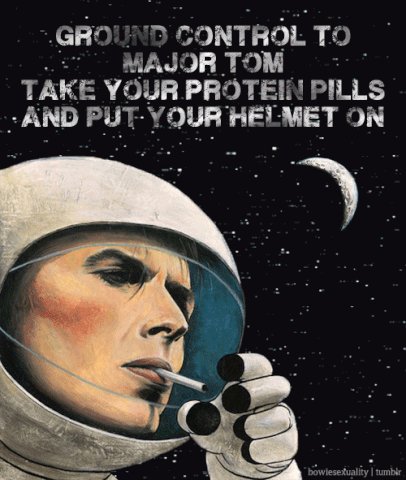 take your protein pills and put your helmet on, spaceman, zoo s