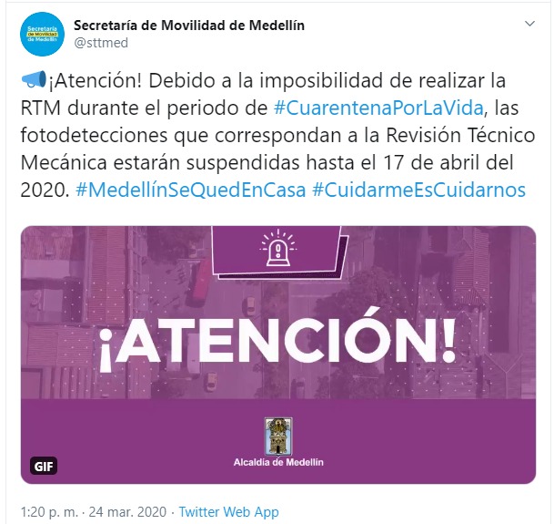 AnaLuciaCastano's tweet photo. @sttmed @Telemedellin Cómo que hasta el 25 de Marzo para la RTM??? Ningún CDA ni taller está abierto. El twitter que sacaron ayer dice que hasta el 17. Necesito salir en el carro para llevarlo al CDA, pero noS confunden con esta información contraria! https://t.co/ZRFk0E4Xoh