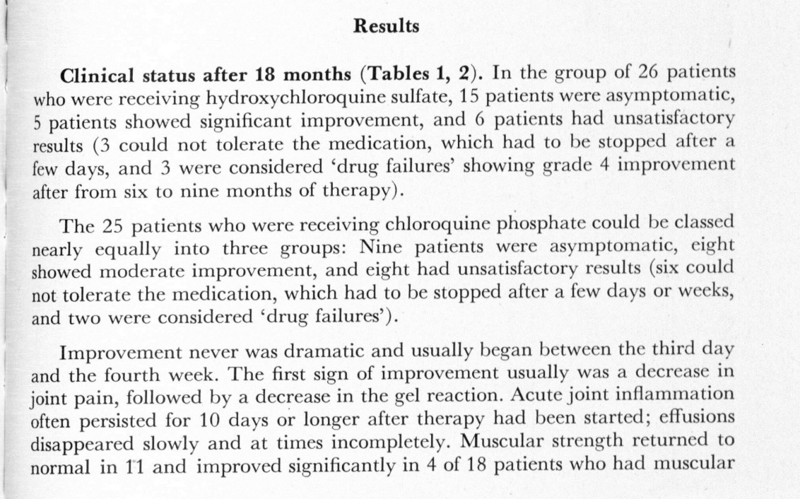 Here is an example of such a study. A fairly consistent finding is that somewhere on the order of 10% of patients simply could not tolerate hydroxychloroquine, almost always early during use. The reasons for this were not always carefully explored.