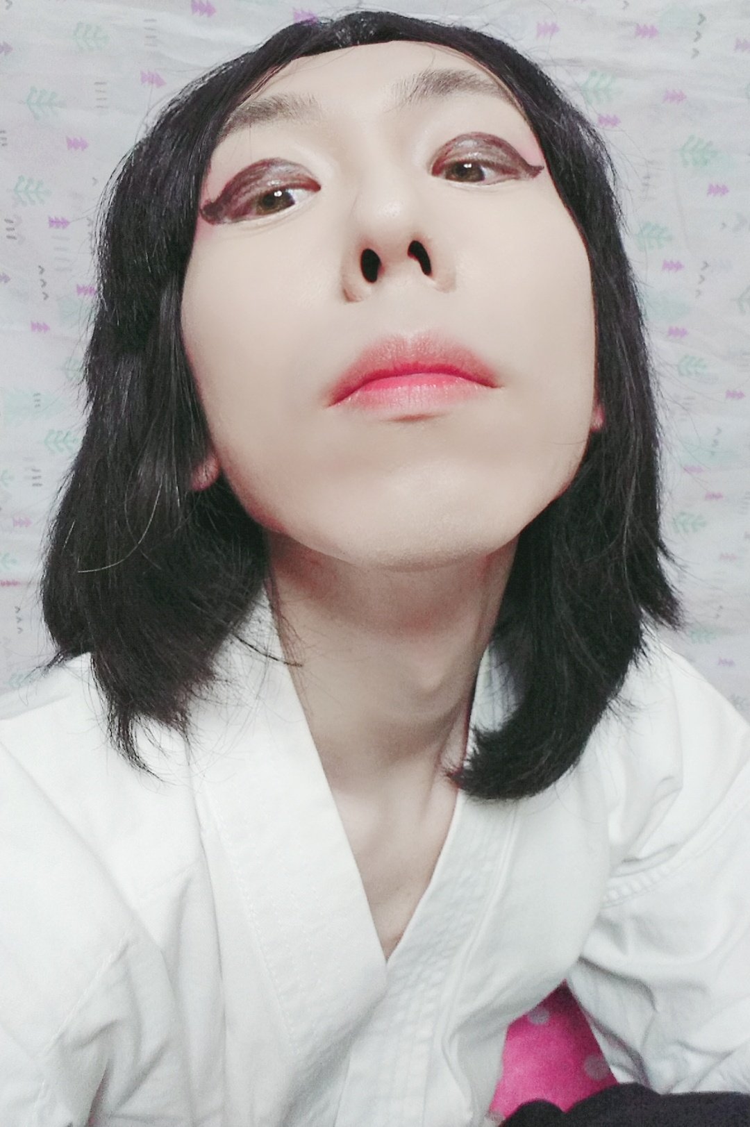 Tohru 剣道着女装8snow 時々目力涙袋ー せっかくなんで怖い顔も 男の娘透女装シリーズ 男の娘透 剣道着 剣道着女装 女装子と繋がりたい