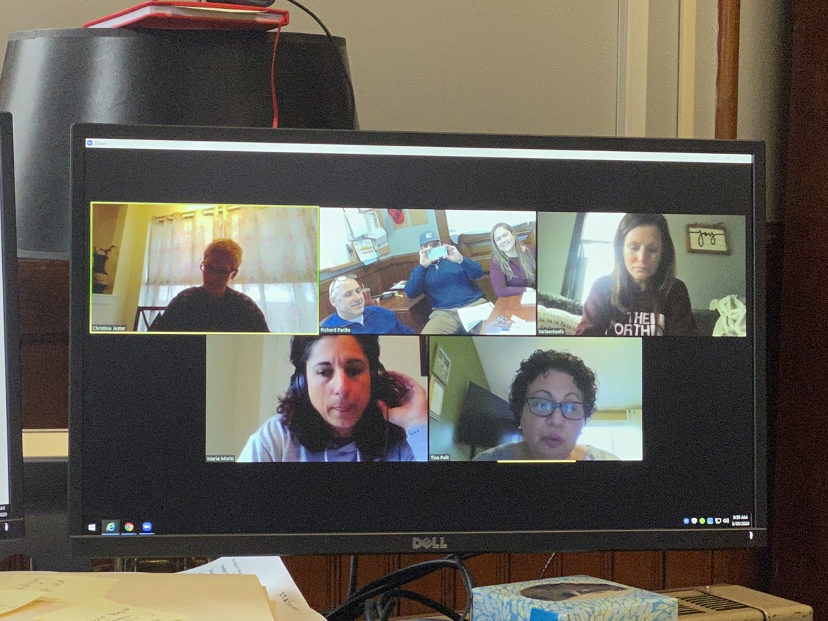 DrWJReilly's tweet photo. Was so great to see and conference with our TL’s this morning! So thankful for their leadership, ideas, and feedback! @WestBroadwayMS is excelling with distance learning! #GoWarriors #TEAM @pvdschools https://t.co/FLJl6wsWYG