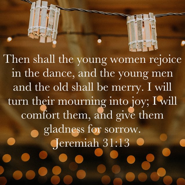 JenNewsham's tweet image. Yesterday, as I was working through my #WritetheWord journal, I read this verse. It was such an encouragement to my heart. I look forward to the day when our mourning will be turned into joy. What a powerful truth for us to cling to each and everyday!! #blessed #Bible #truth