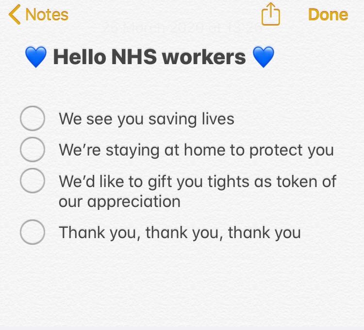 heiststudios's tweet photo. We are giving away 500 free pairs of tights for💙NHS💙workers. If this is YOU please email us at support@heist-studios.com https://t.co/lcX6pzDNEb #NHS #staysafe #stayhome #COVID19 https://t.co/75L9iUb5pv