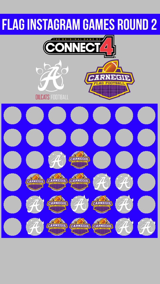 The <a href="/AOilcats/">Aberdeen Oilcats 🏈</a> have been involved in an intense connect 4 game on Instagram today. Getting to the business end of the battle now