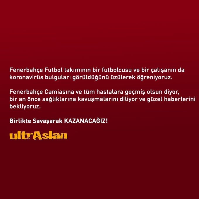 Birlikte Savaşarak KAZANACAĞIZ Ve Birlikte YENECEĞİZ! <a href="/Fenerbahce/">Fenerbahçe SK</a> 

#ultrAslan