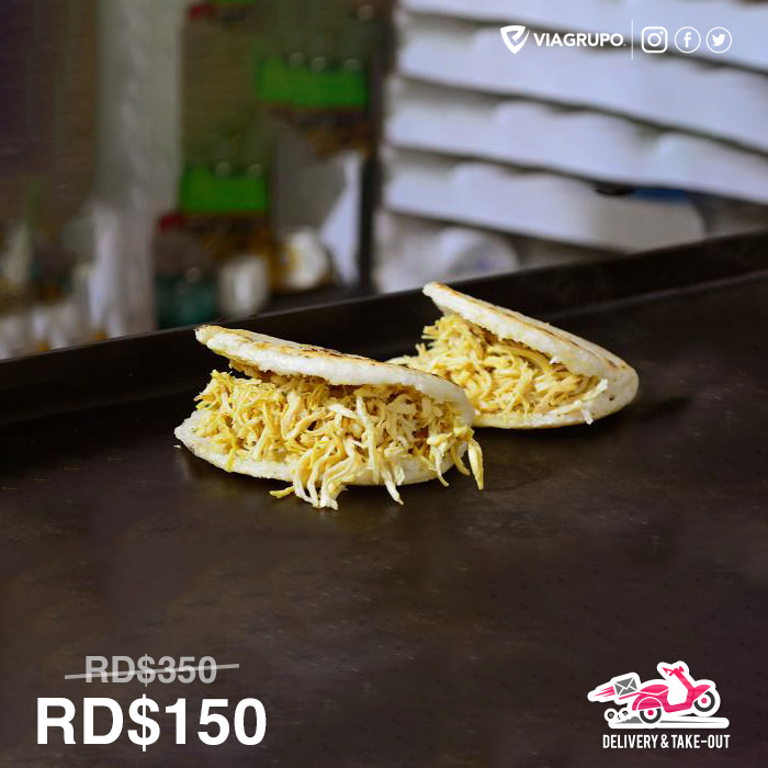Viagrupo's tweet photo. #EnCasaConViagrupo ¡2 deliciosas #ofertas de 'Exquisito by Rellenao' con #takeout para aprovechar en casa!

6 deliciosos Chimis por solo RD$250 en 👉 https://t.co/fwGGrwFM3F

2 #arepas rellenas de #queso por RD$150 en  👉 https://t.co/3UjbGlb35R https://t.co/2lQA5zMSYd