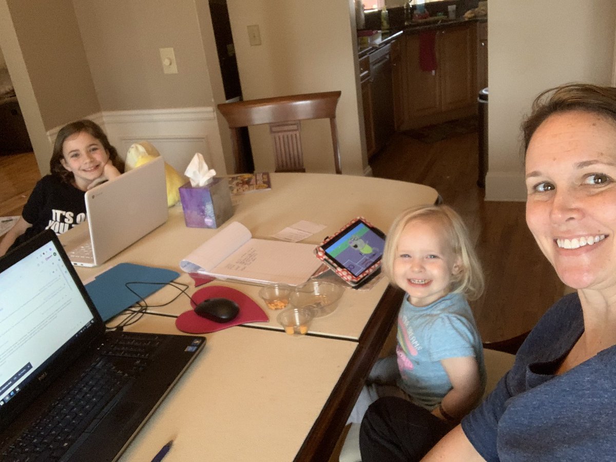 imaparker2008's tweet image. Parker girls are settling in to this work from home situation. #snackshelp #techeverywhere #newkindoffamilytime
@HarmonyEagles 
@Reinhardt_Univ 
@chris_parker222