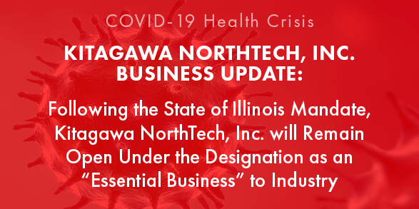 KitagawaCHUCK's tweet photo. Kitagawa NorthTech, Inc. will remain open with a reduced in-office staff to only those necessary to conduct business. Employees are required to practice social distancing and wear PPE as required to perform their jobs safely. Visit https://t.co/kHRvaQNdsP for ongoing updates. https://t.co/GX70nNgLQw