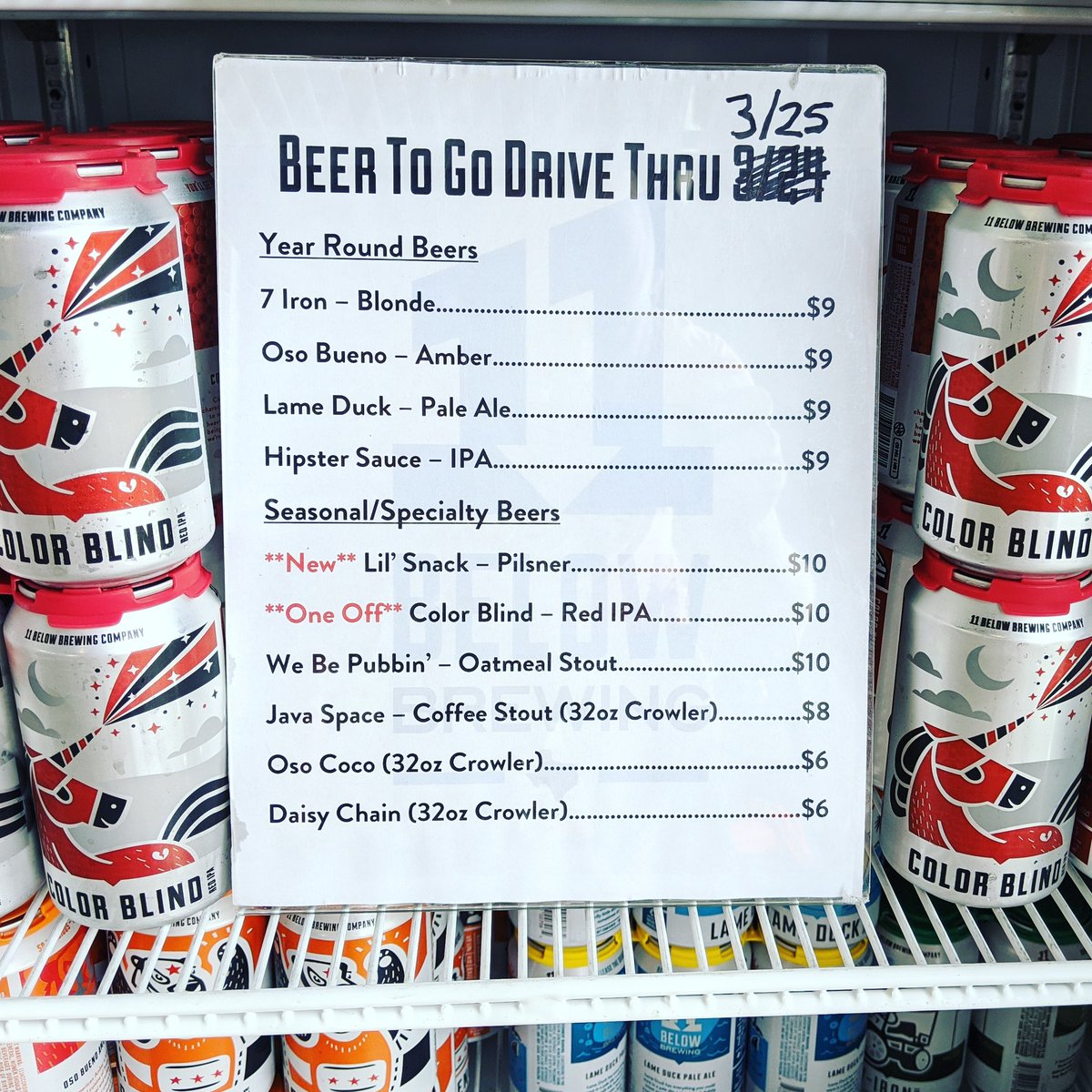 11BelowBrewing's tweet image. Your excitement for Color Blind was damn near toilet paper hoarding level and we love you for it.  Day #9 of #drivethrubeer beer only has 12 Crowlers of Oso Coco left but stock is good on everything else.  Open 9a-6p on Wednesday.