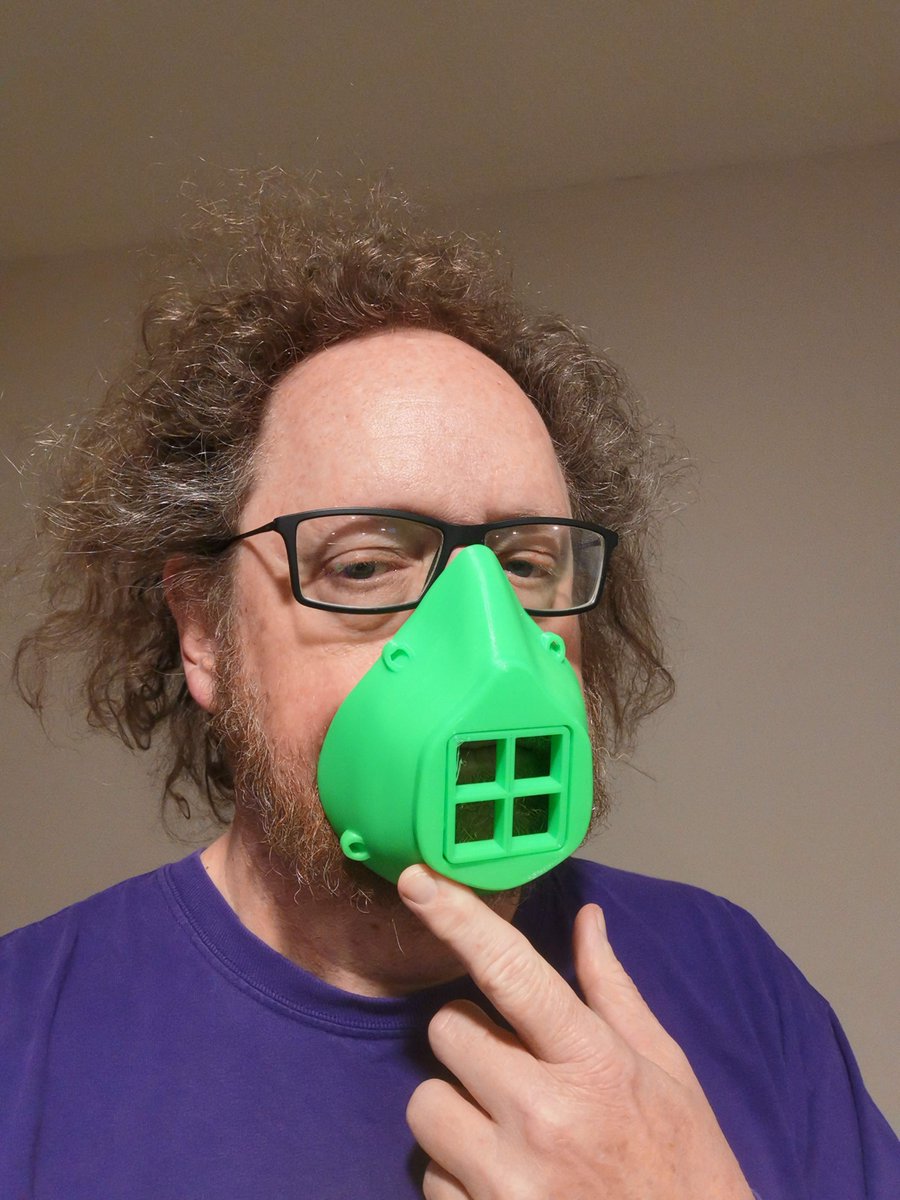 New mask printed really well, should work better than the previous version. Still need some rubber gasket to create air tight seal and a solution for filters.