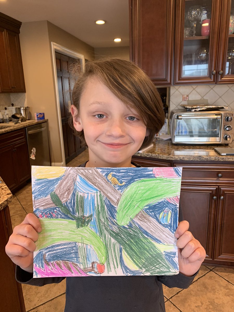 Braden’s art project for distance learning! It’s a jungle out there! 🤣 <a href="/kimicarr/">kimberly carr</a>
