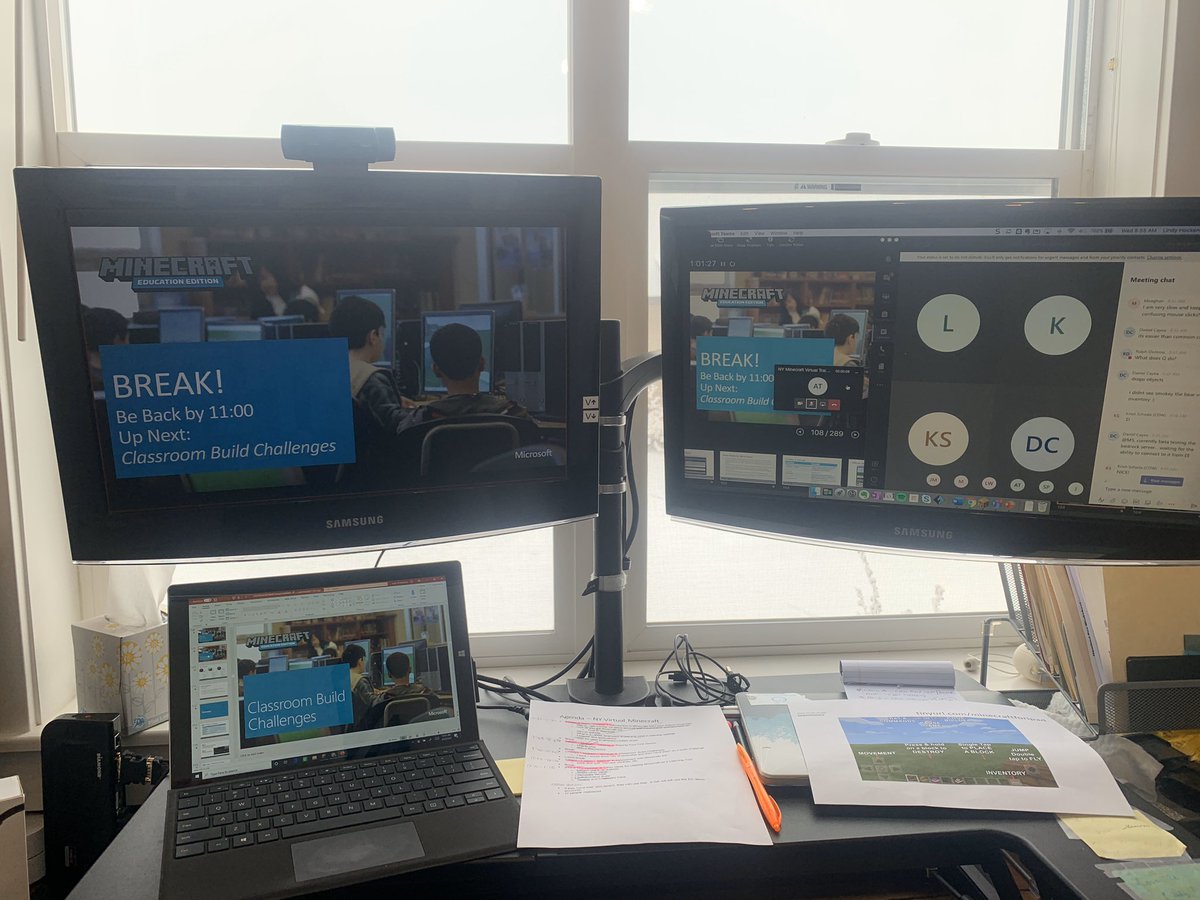 lindyhockenbary's tweet photo. View today = facilitating an all day virtual Minecraft:Education Edition @PlayCraftLearn training for @educollabor8ors @CDWCorp @MicrosoftEDU We CAN still learn! #virtualpd #remotelearning #remotepd #minecraftedu #exploremsftinedu https://t.co/uKEE4wytYR