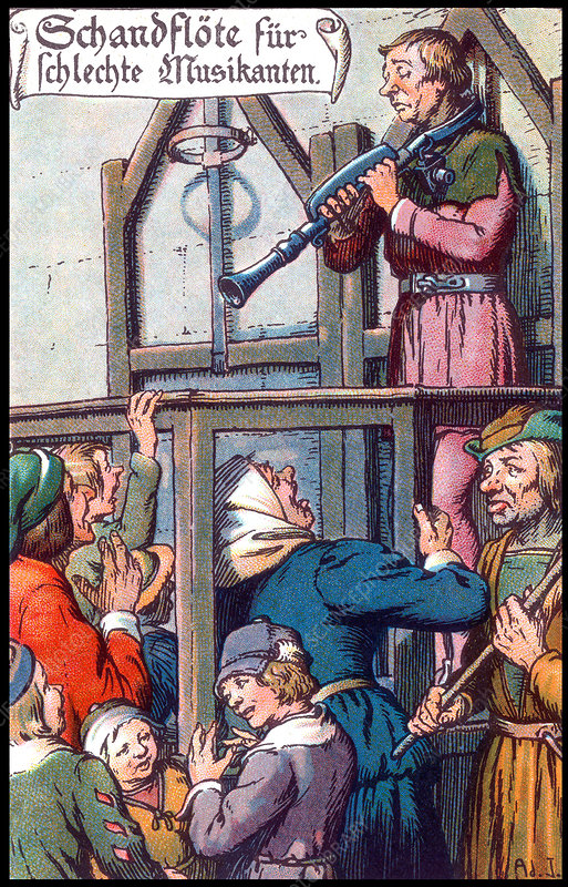 2. The Shame Flute.Once upon a medieval time, if you were caught playing bad music in public, you would be shackled to a heavy iron flute. Your fingers were clamped to the keys to give the impression you were still playing. Also a band name: Joseph and the Trumpets of Shame