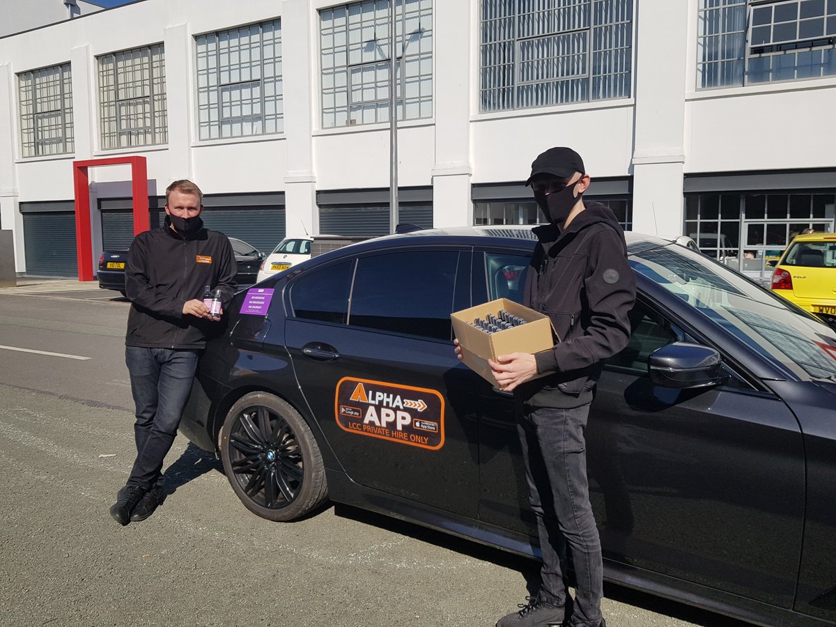 AlphaTaxis's tweet image. Big thanks to Col and Tom @MakeupStorePRO for a box of sanitizer for us give out to drivers. @LiamThorpECHO you want to come down and have a look what we are doing? #Liverpool #InThisTogether