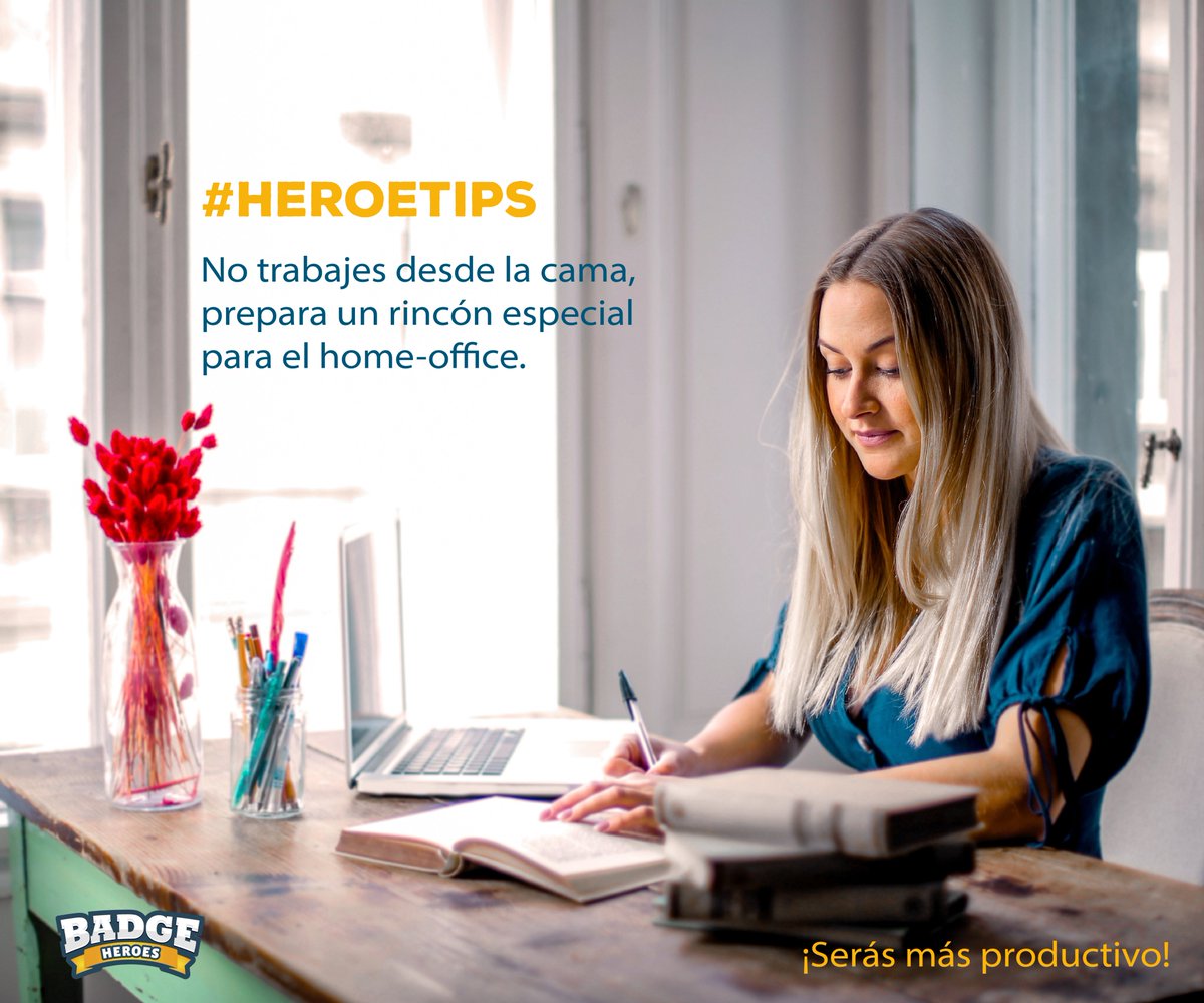 Hoy en #HEROETIPS:
Preparar tu rincón especial de trabajo es una pieza crucial para hacer una gestión excelente de Tele-Trabajo y seguir manteniendo la productividad aunque no vayas a la oficina.

No te quedes todo el día en cama o en el cuarto y verás mejores resultados.
