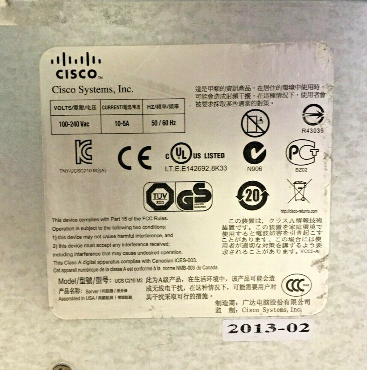 ebay.co.uk/itm/1740960267…
CISCO UCS-C210 M2 GENERAL-PURPOSE RACK SERVER
#RefurbishedIT Last one in stock! sales@alliedcs.co.uk