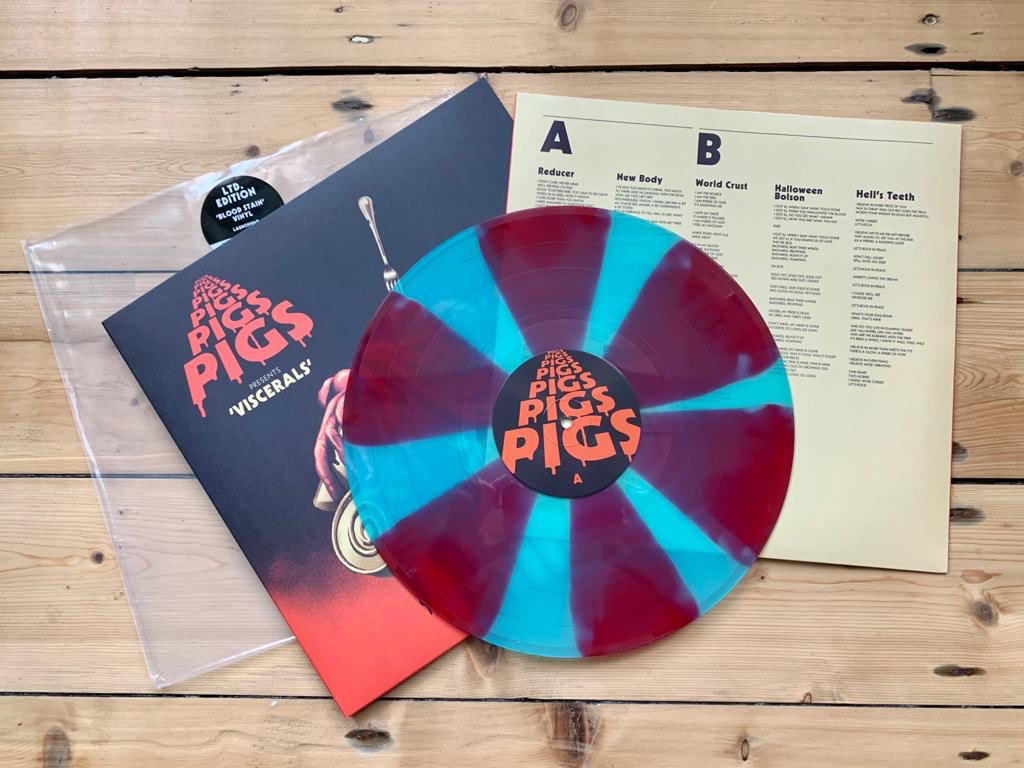 Our new album ‘Viscerals’ is out on the 3rd of April.

We had a fancy limited pressing made to take on tour. Unfortunately that tour’s been postponed so we’ve made them available online instead, exclusively from our web store.

Head to pigsx7.com to pick up a copy.