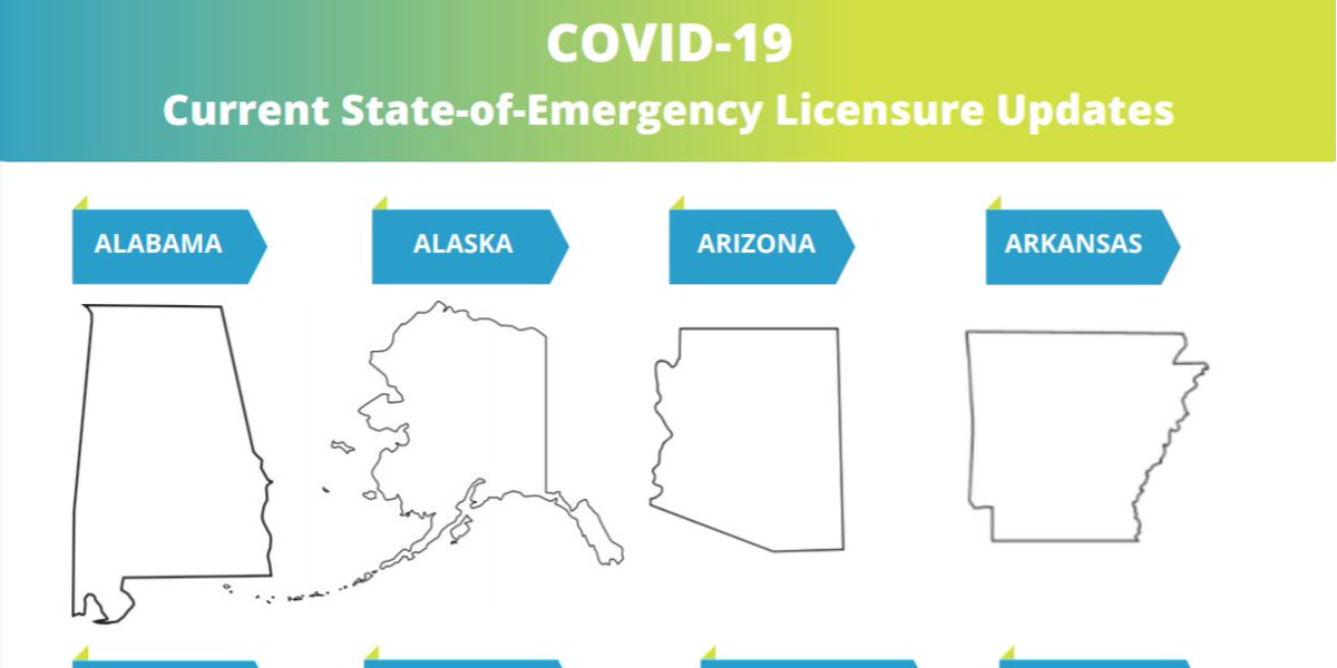LeaderStat's tweet photo. Many states have implemented emergency licensing modifications. For the Current State-of-Emergency Licensure Updates, click here:
https://t.co/Gdf0pyFKr8
#nursing #RNlicense #inthistogether https://t.co/ycaoIhZI6t