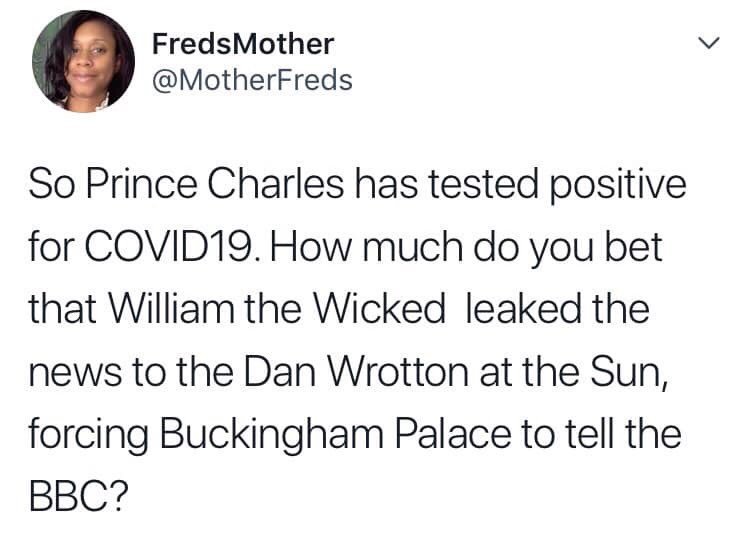 (41/41) blaming Prince William for leaking Prince Charles has the virus