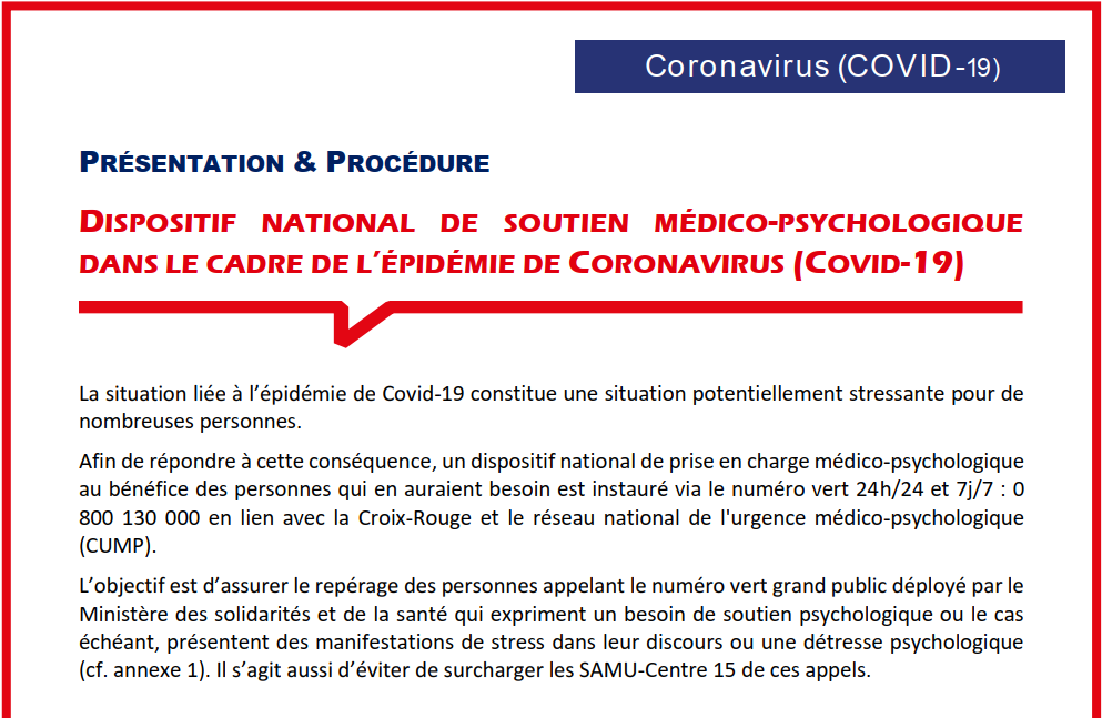 #Covid_19 #hautsdefrance Si vous avez besoin d'une assistance psychologique, un numéro vert gratuit entièrement dédié a été mis en place 0800 130 000.N'hésitez pas à l'utiliser twitter.com/prefet59/statu…