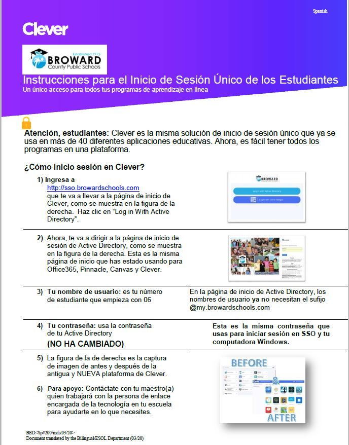 Instrucciones para el Inicio de Sesión Único de los Estudiantes Un único acceso para todos tus programas de aprendizaje en línea.