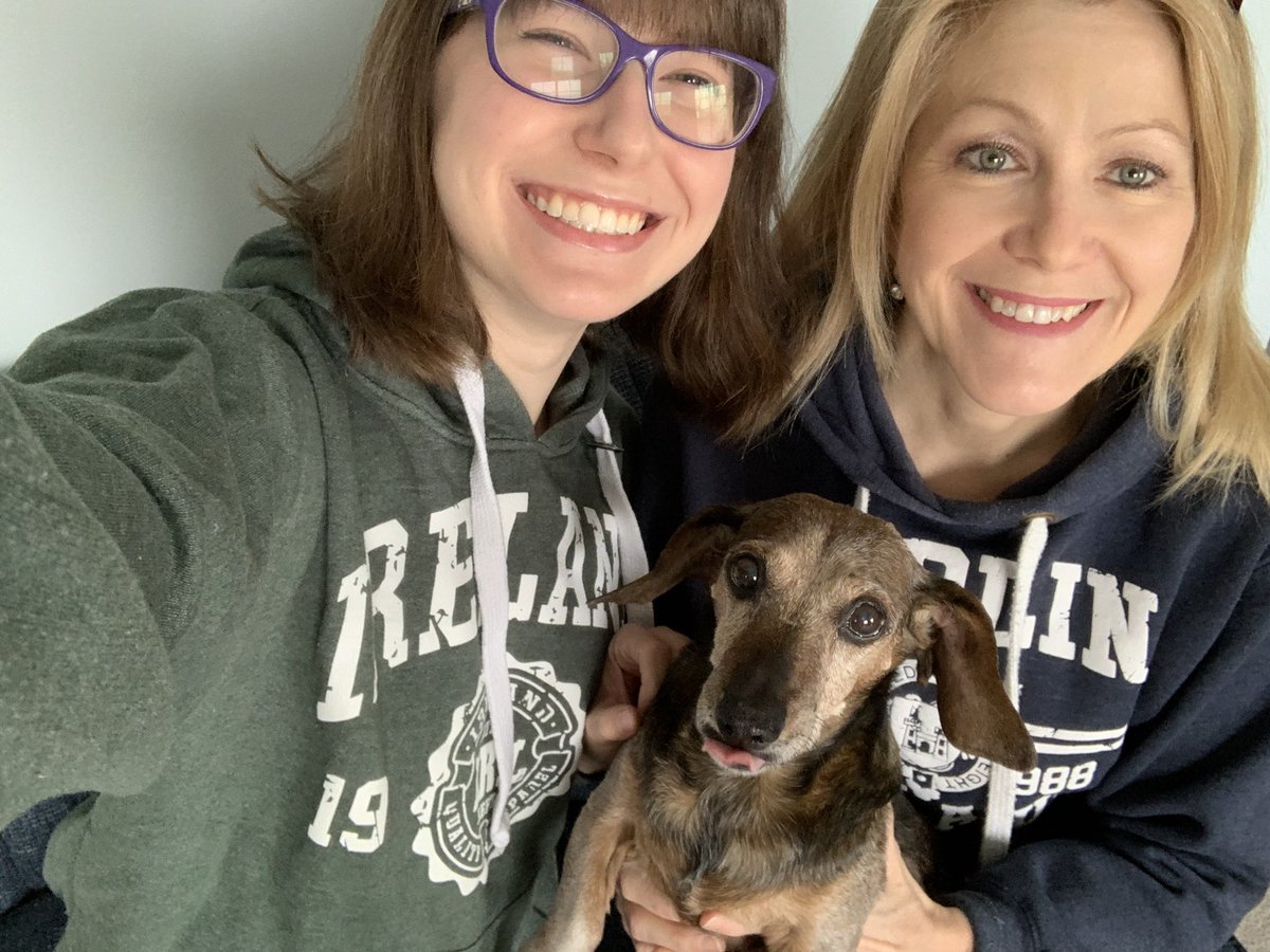 It took us nearly 100 shots to get these two somewhat decent photos of my mom and I twinning with our Ireland sweatshirts. Oscar is a very difficult model to work with. Half way through spirit week! <a href="/NorthScottHS/">North Scott High School</a>