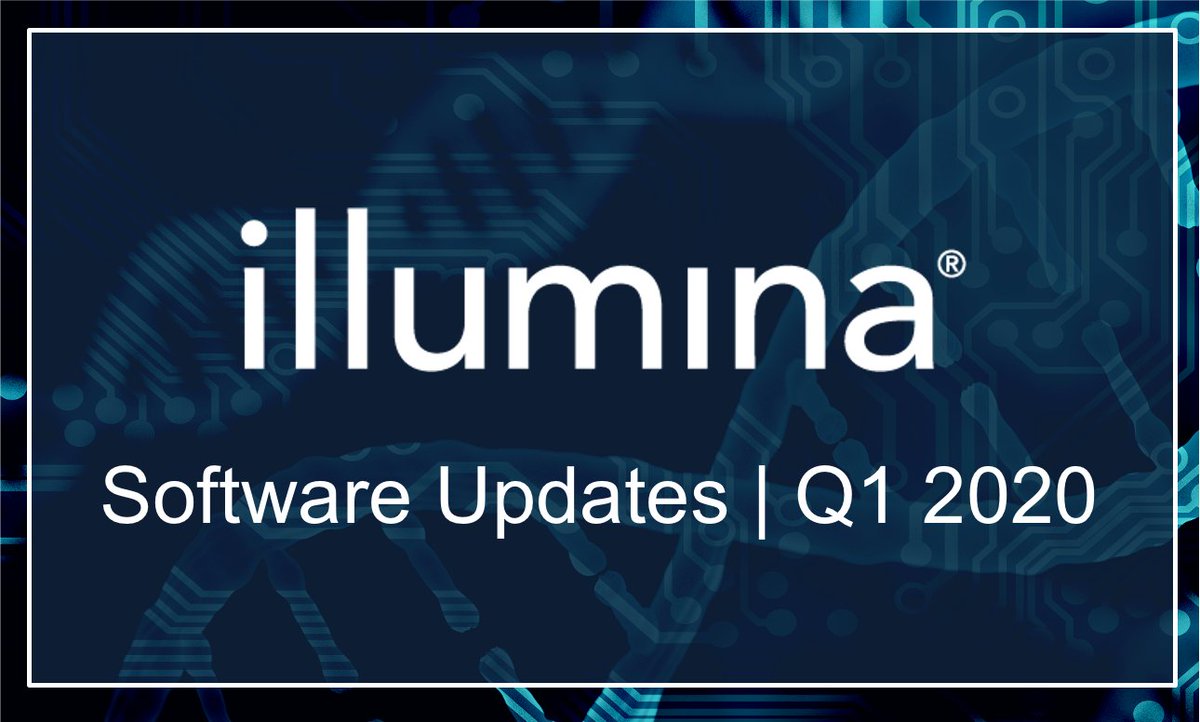 BaseSpace's tweet photo. Illumina's 1st Quarterly Software Update of 2020 has landed! Learn more: https://t.co/ZxPyDD9Lbh 

What's New: 
- Clarity LIMS: Back-in-action
- DRAGEN v3.5
- Updates to Illumina's tertiary analysis tools
- Array software updates 

#Bioinformatics #LIMS #NGS #DRAGEN https://t.co/YhNeQPEVYx