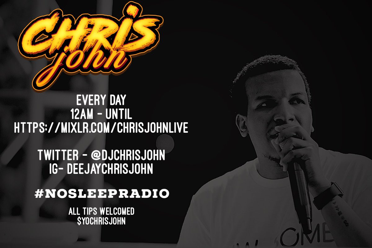 DeejayChrisJohn's tweet photo. If you missed the one this morning Don’t Miss This One!!! #NoSleepRadio #LessTalkMoreVibes https://t.co/mzer7BsDgj
