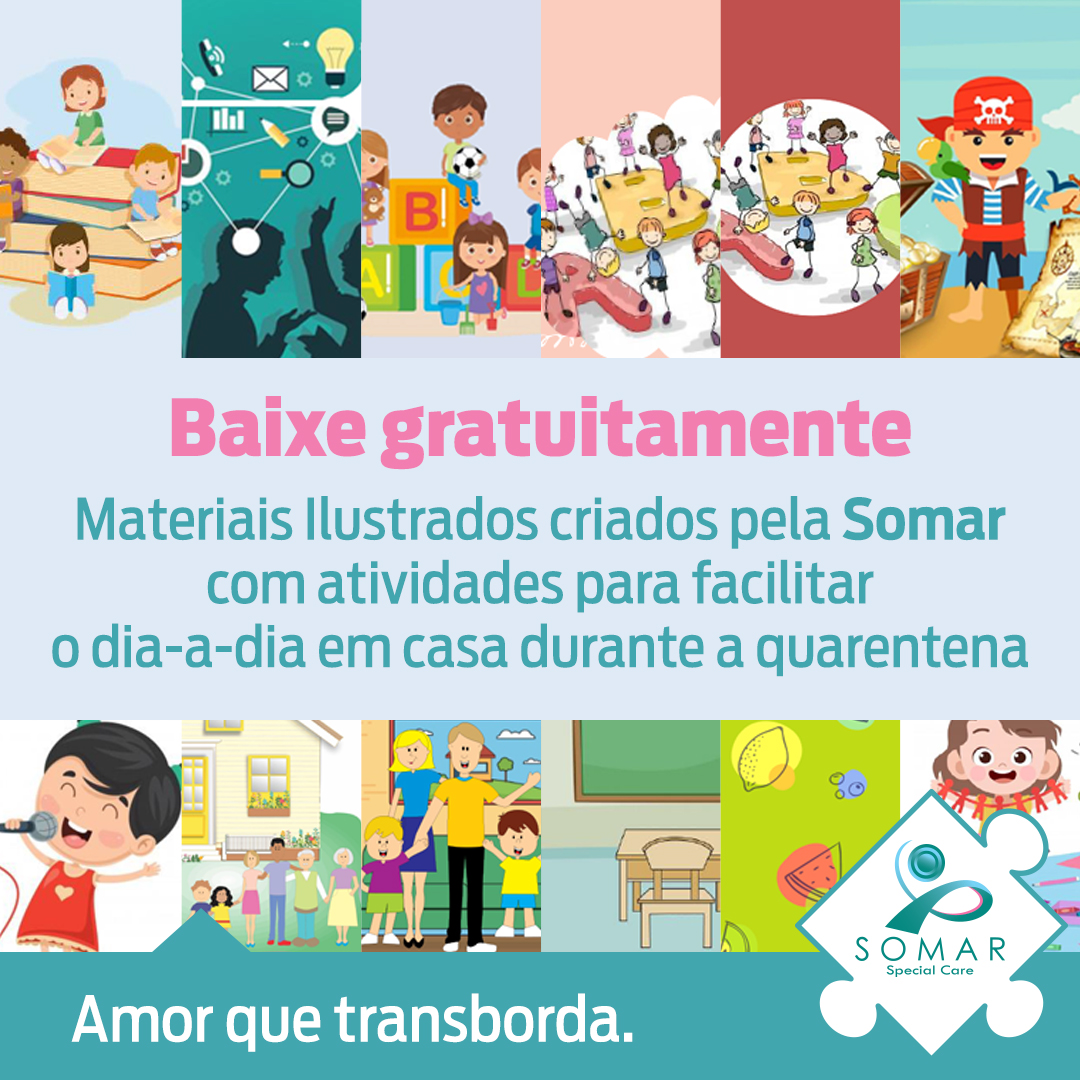 AutismoSomar's tweet photo. Em dias de quarentena a Somar criou materiais ilustrados p/ facilitar os dias de crianças e jovens c/ Autismo durante o confinamento.  Eles podem ser baixados grátis no site da Somar https://t.co/czjS7bqq5t

#autismosomar #somaremcasa #quarentena #covid19 #autismo #tamojunto https://t.co/N9g7mfebGu