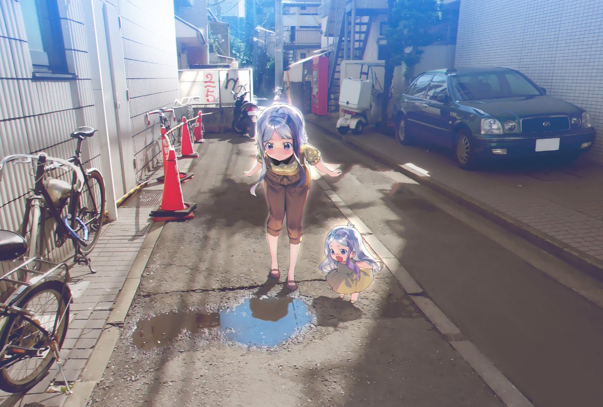 柊暁生 はたらく魔王さま漫画 6月発売予定 練習6 笹塚駅を出てすぐの住宅街の細い路地 漫画版はこのへんの建物を参考にしてヴィラローザ笹塚をかきました はたらく魔王さま Maousama