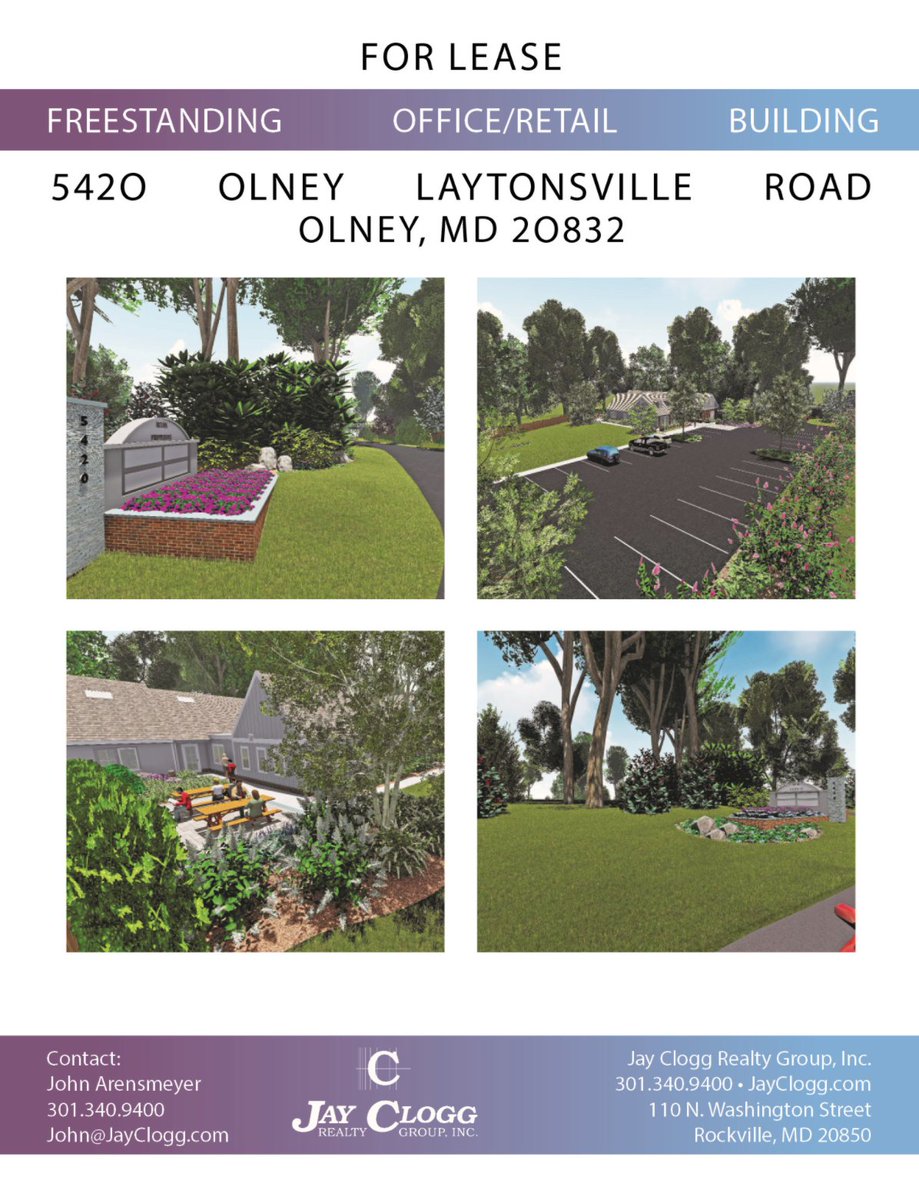 Freestanding Office/Retail Building for Lease in Olney, MD! 🏢

5420 Olney Laytonsville Road available September 2020. Lease one room or the entire building! Contact John Arensmeyer for more info: John@JayClogg.com 
#CRE #RealEstate #Commercial #Maryland #Olney #Building #Lease