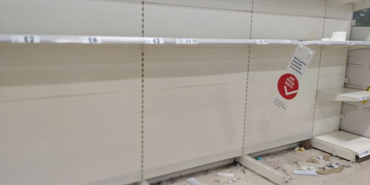 AndrejANG2's tweet photo. Toilet roll aisle @Tesco. Officially Armageddon. #COVID_19uk #Covid_19 https://t.co/gKCzlFxDNY