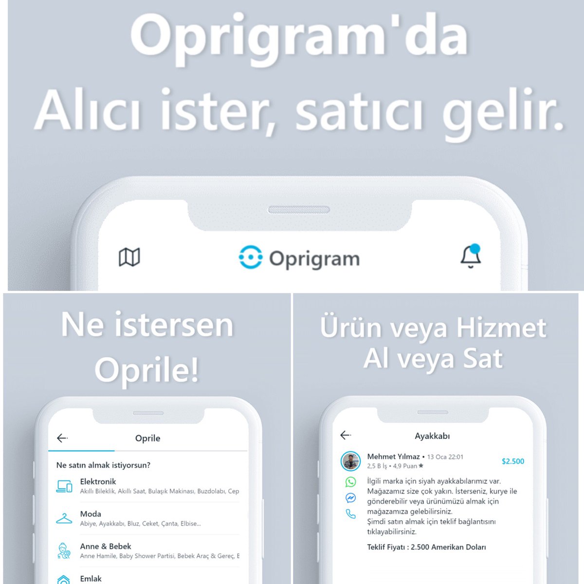 Arayıpta Bulamadığınız Ürün yada hizmet talepleriniz için Oprile.. OPRİGRAM da Alıcı ister Satıcı gelir #KolonyaLobisi #FridayThe13th #Asteroid2020 #Covid_19 #coronavirus                               play.google.com/store/apps/det…