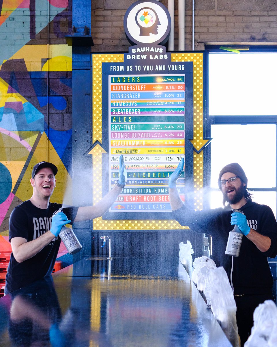 Bauhaus is still your Haus, with a few changes to keep everyone as safe and healthy as possible: 1) We’re switching from glass to recyclable plastic cups in the taproom- taproom patrons will be asked to dispose these in the recycling receptacles provided.