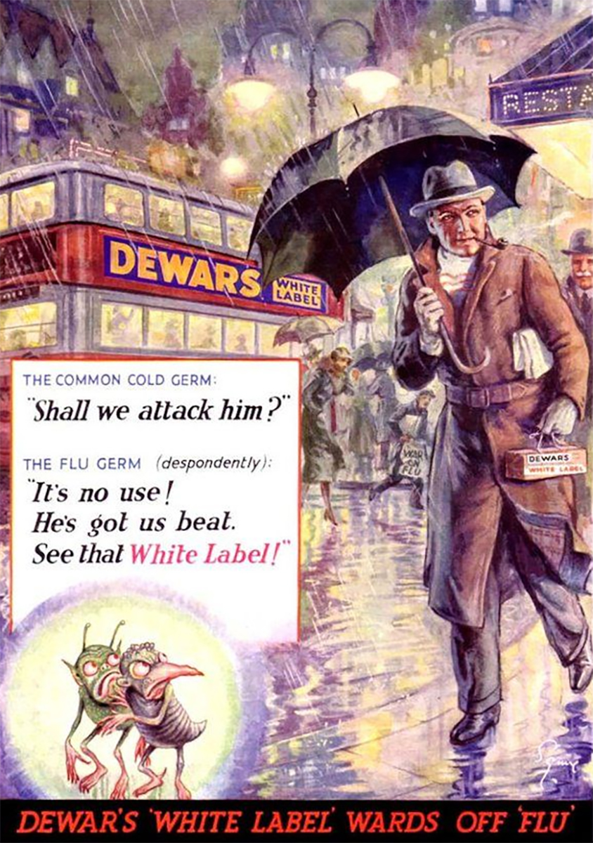 How to prevent the cold and flu in 1950? Scotch.