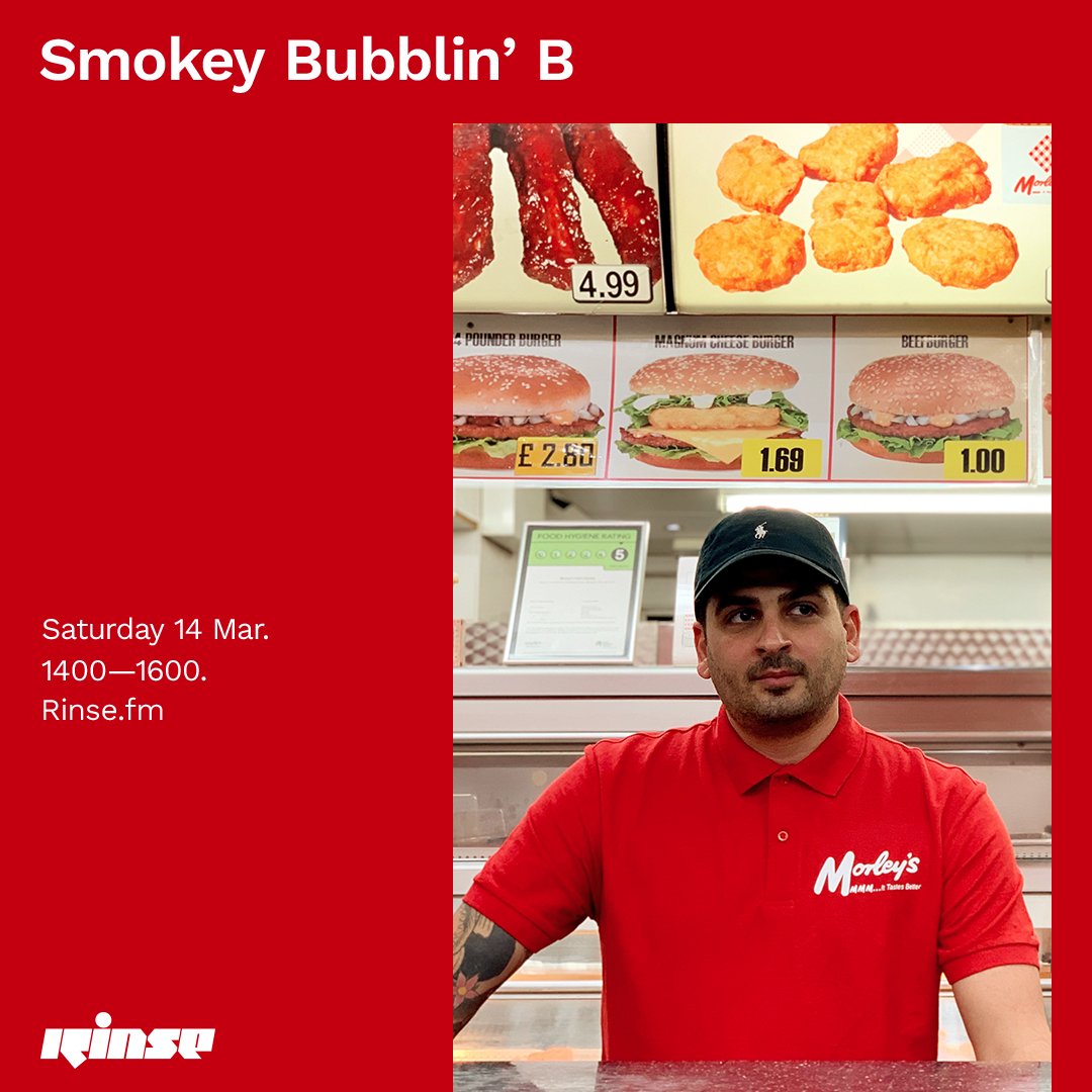 Coming through at 2PM is @SmokeyBubblinB on rinse.fm/player + 106.8FM #RinseFM