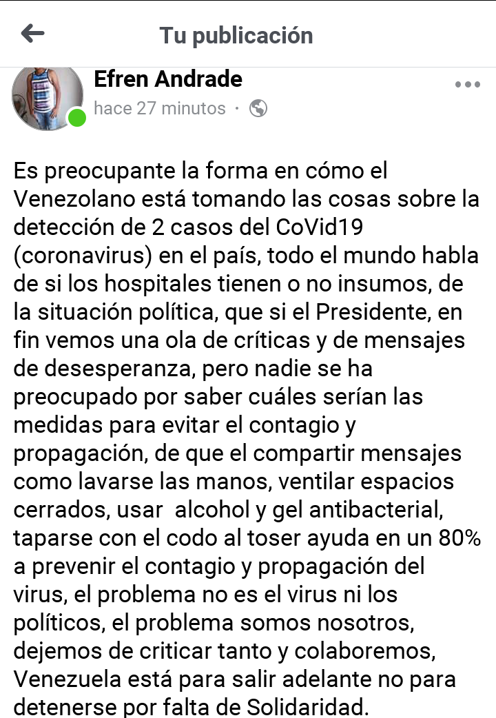 efrenandradem's tweet photo. Hace falta criticar menos y ayudar más, Venzeula necesita de todos
#VenezuelaSolidaria https://t.co/WHicfvQQGb