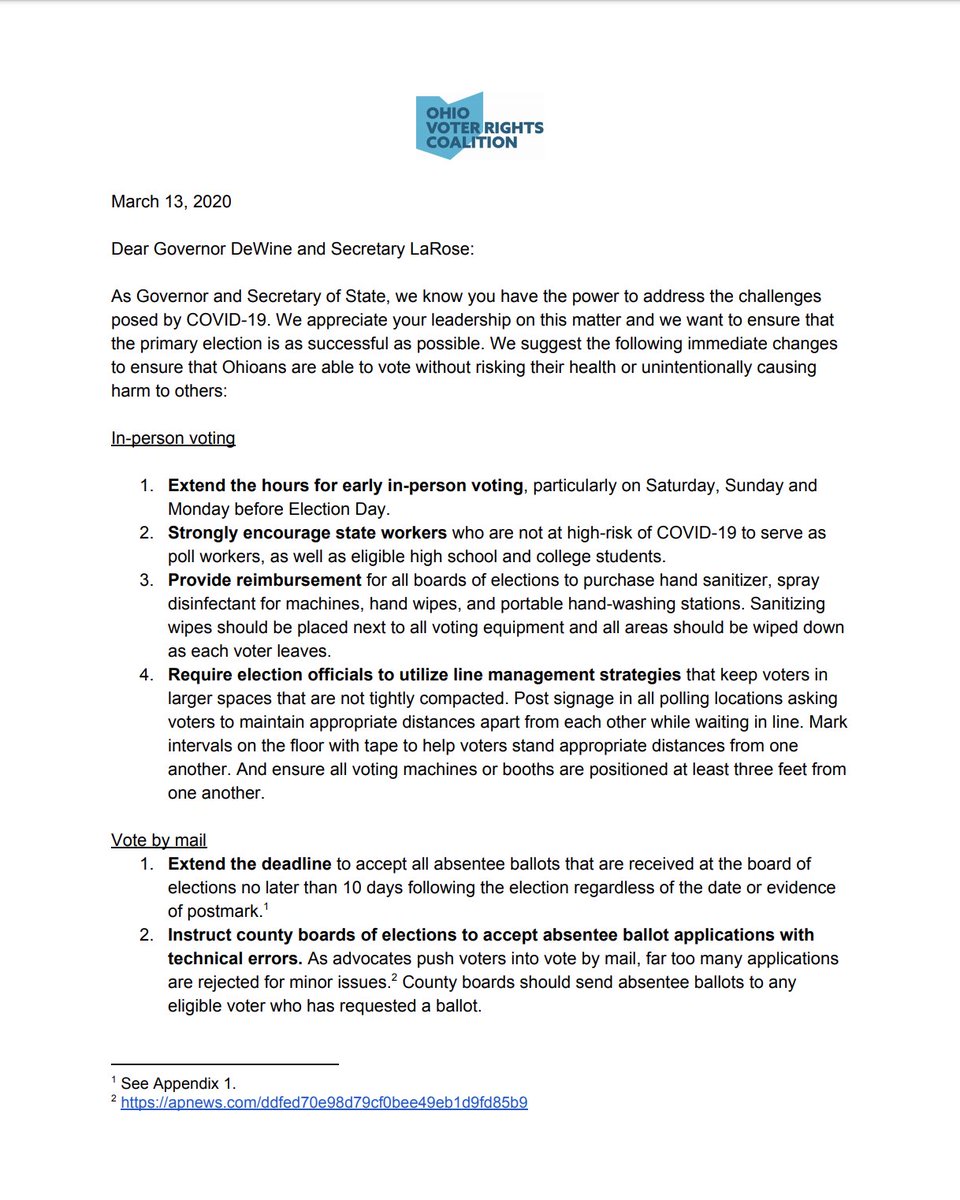 Screenshot of page 1 of the letter from voting rights groups. The full text is available at the link in the original tweet.