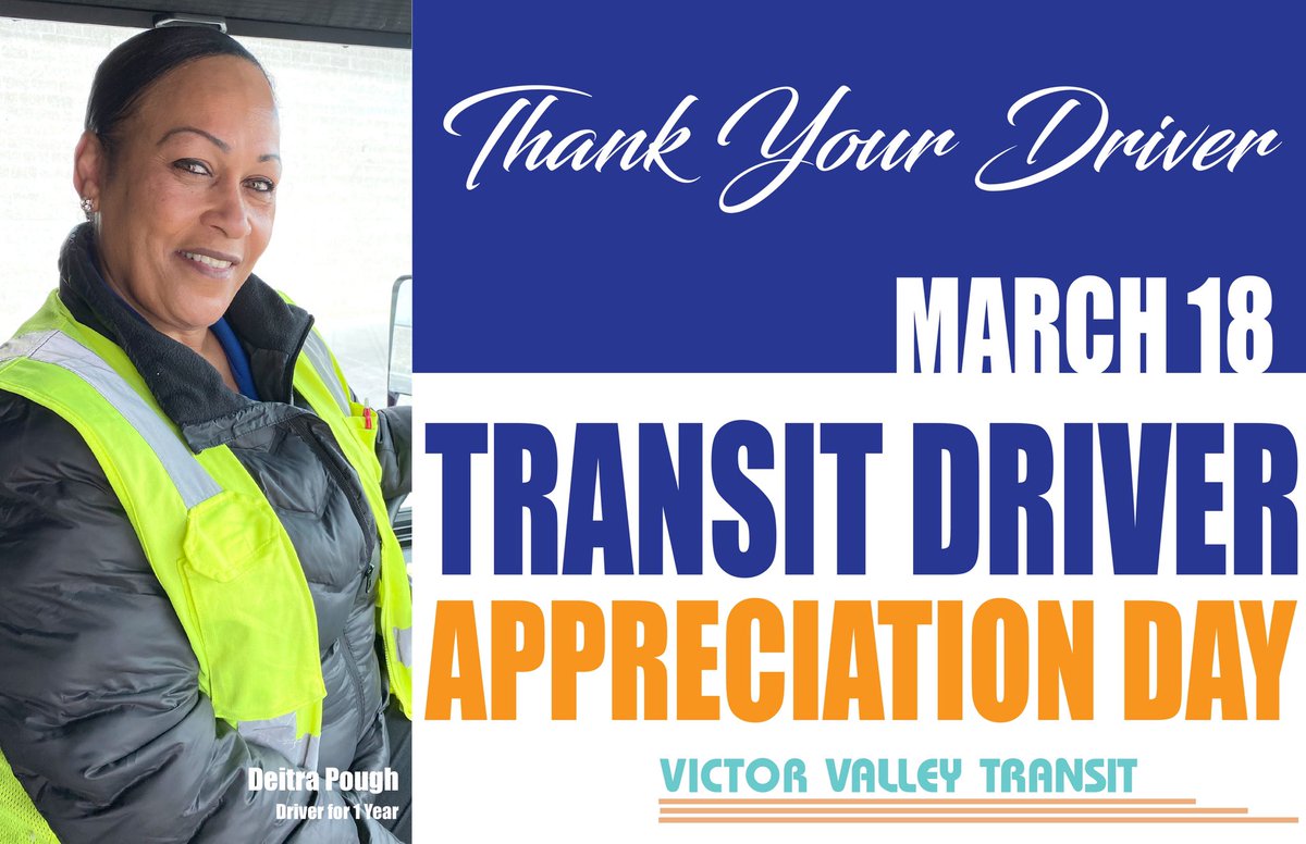 Deitra has a true passion for seniors and disabled and that what makes her an excellent ADA transit driver! Thank her on March 18! @vvtransit #vvta #nationaltransitdriverappreciationday