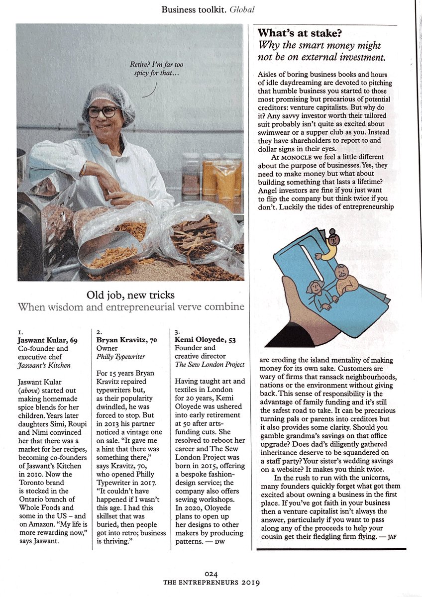 jaswantskitchen's tweet photo. Thanks Monocle for including us in your first issue of The Entrepreneurs. https://t.co/dl1CWmkRtF